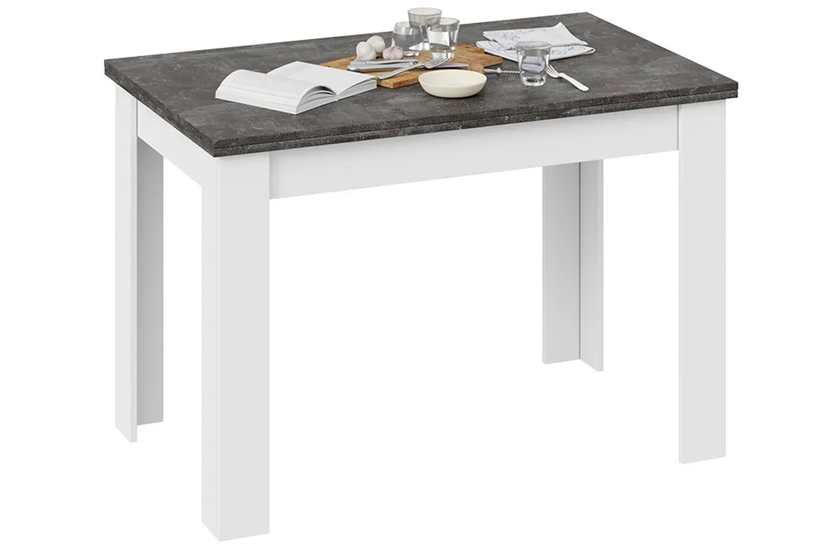 Стол раздвижной Промо тип 4 (Белый/Ателье темный) - купить в Озерце
