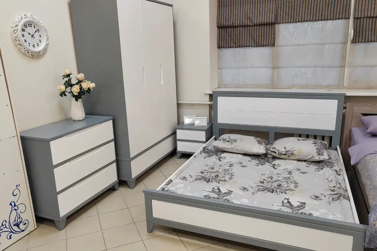 Кровать Соня (массив) 160х200 (Серый/Белый) - купить в Озерце