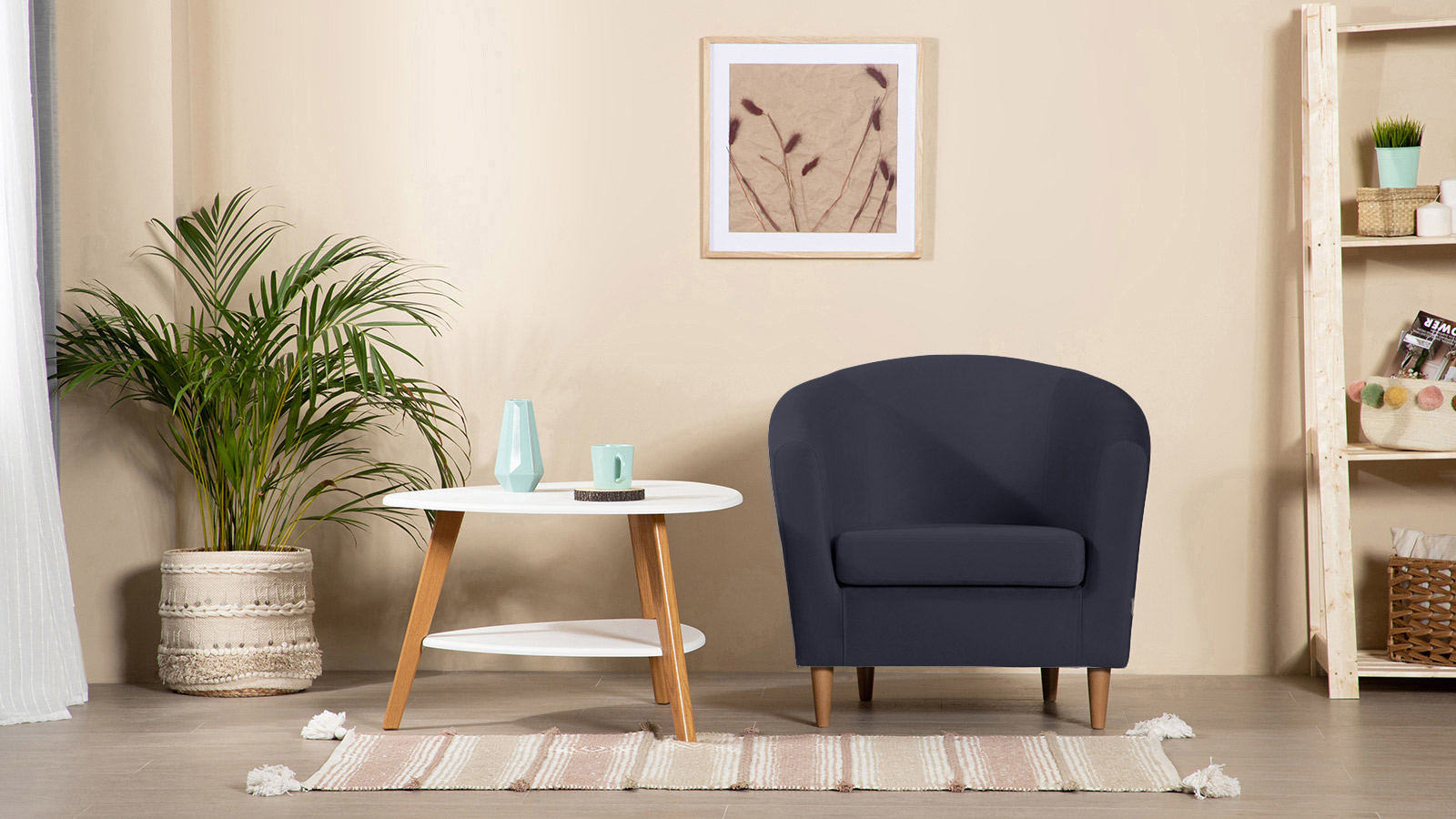 Кресло Moony Sky velvet 40, светлые ножки 75x80 — купить в Озерце