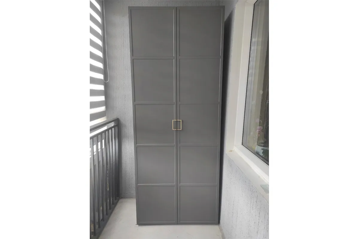 Шкаф для одежды Стелла (Серый Вулкан/Фон серый) в мебель-центре Озерцо