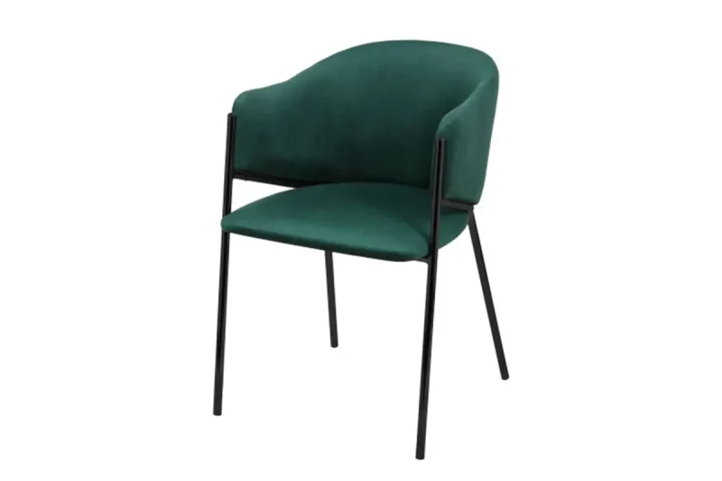 Стул Муза каркас черный матовый, велюр (Velluto 10 темно-зеленый) СРП-068 - купить в Озерце