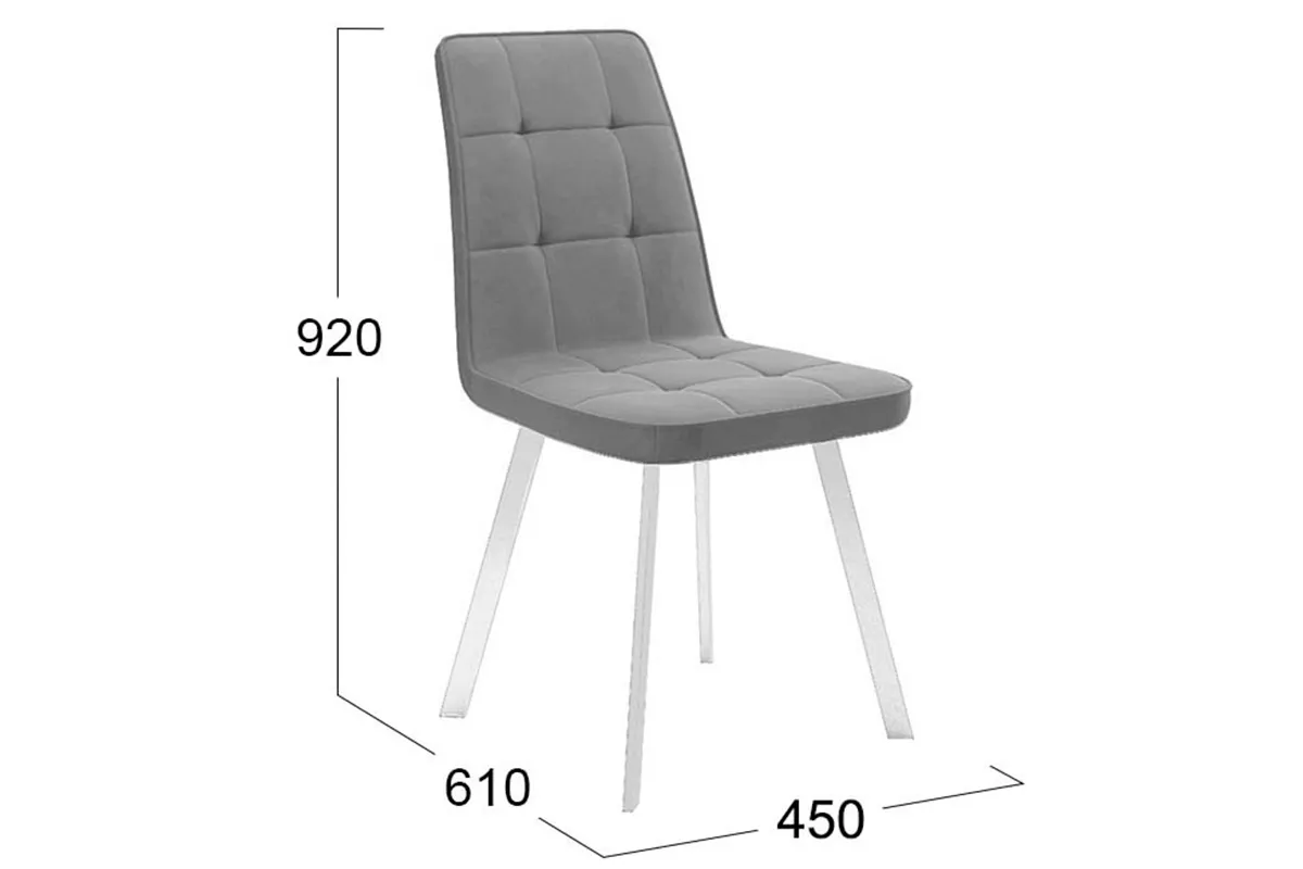 Стул Рони (Белый муар/Микровелюр BRENDY Grey) - купить в Озерце