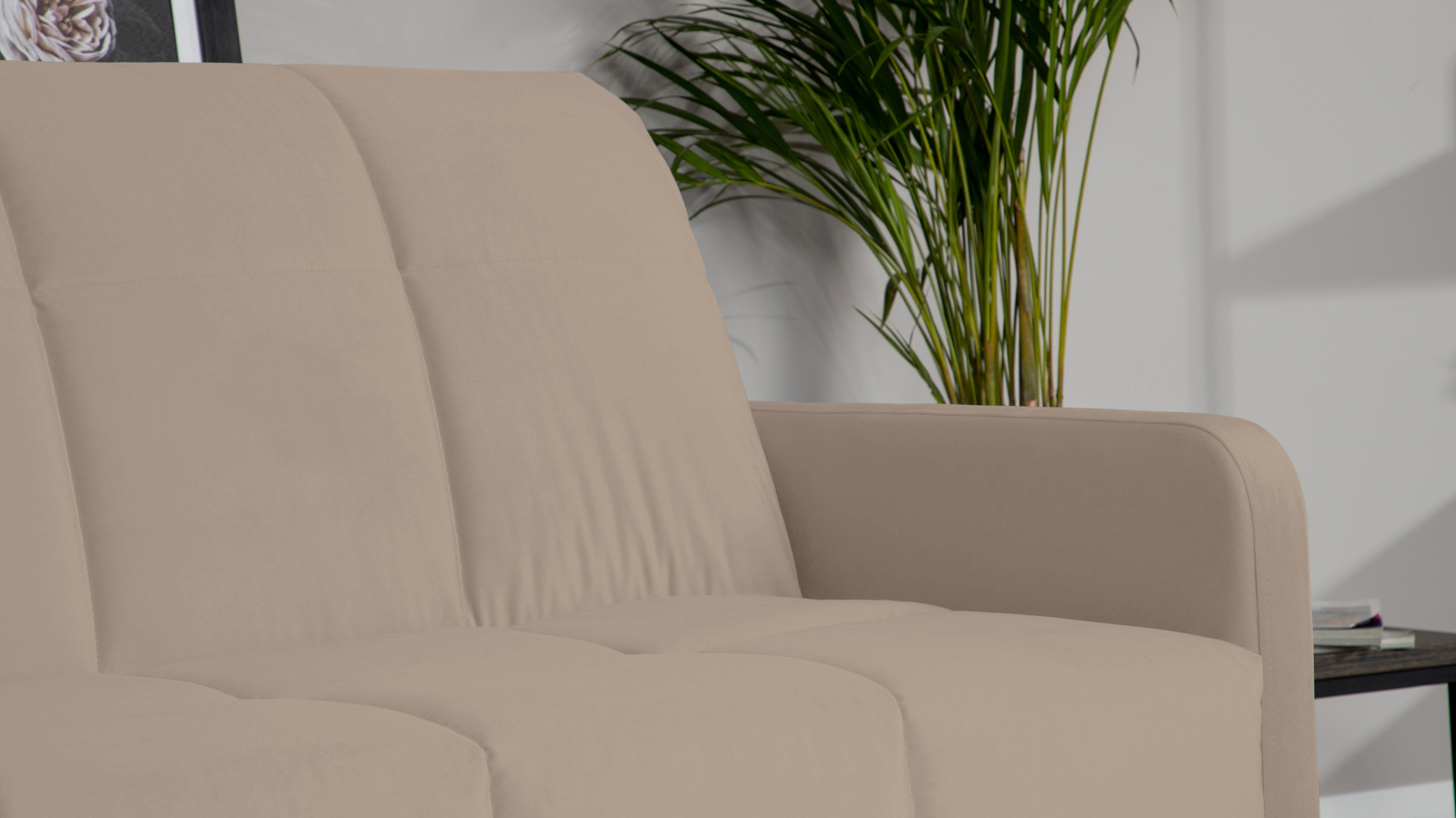 Диван - кровать Domo Pro с узкими подлокотниками, стежка квадрат, ткань Sky Velvet 03 140x216 — купить в Озерце