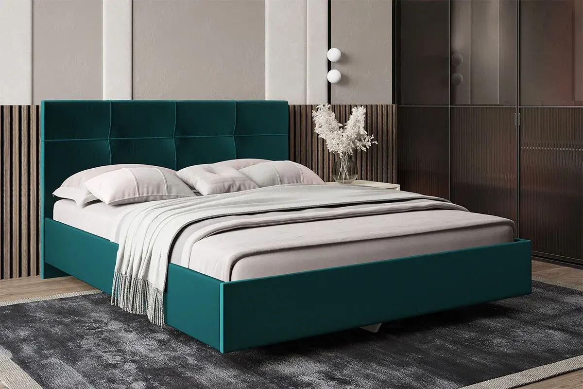 Кровать Каприз на латах 180х200 (Newtone EMERALD (зеленый)) - купить в Озерце