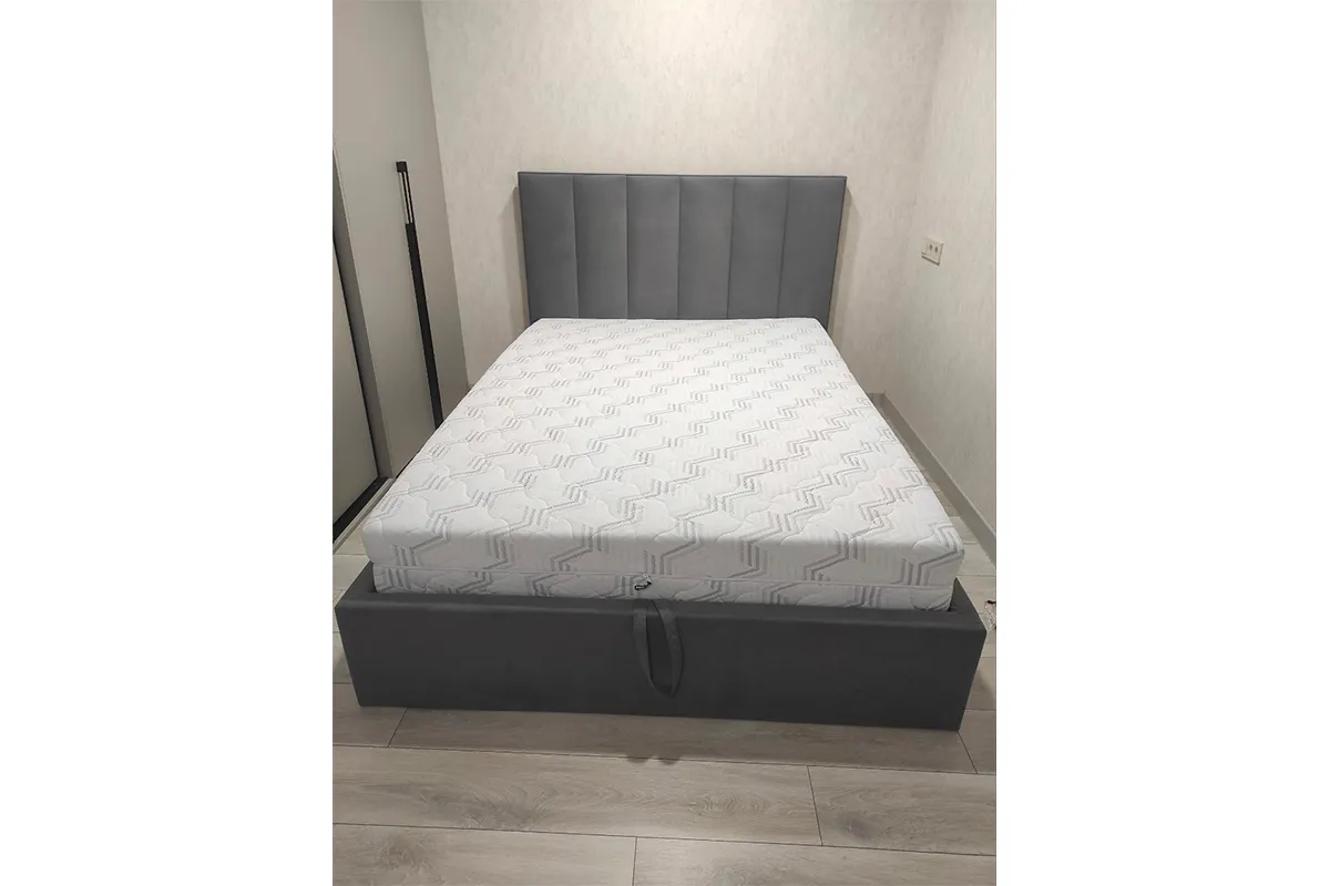 Кровать без опоры Лина с ПМ 140х200 (Neo 25/Серый) - купить в Озерце