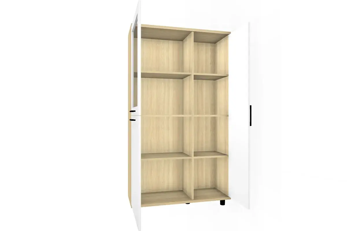 Шкаф многоцелевой ШК-5083-АС-БГ (Ясень Асахи/Белый Бриллиант Глянцевый) в мебель-центре Озерцо