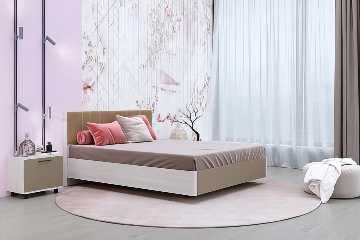 Кровать КР-5014-СЯ-ЛМ 180х200 (Снежный Ясень/Латте Матовый) - купить в Озерце