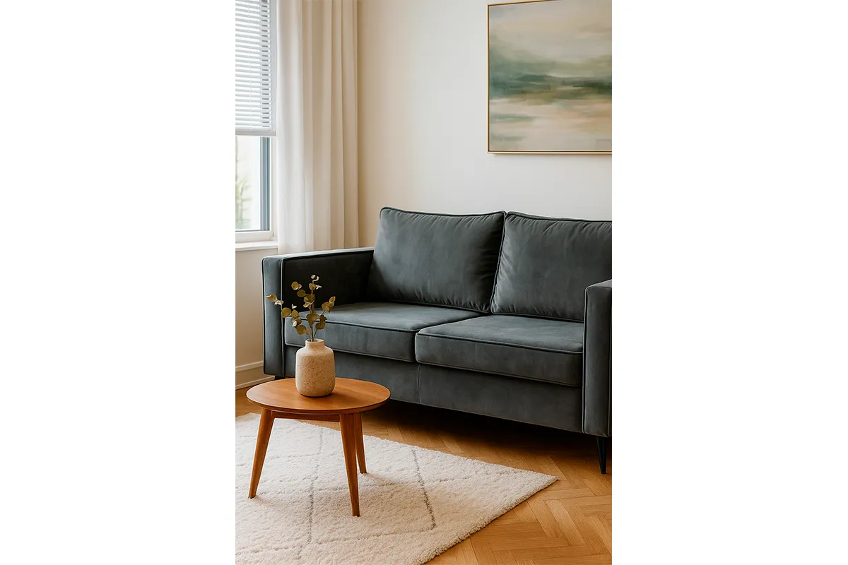 Диван прямой WINGS-3  (Набивные подушки/Кант/ППУ) Тексопарк Сlever asphalt — купить в Озерце