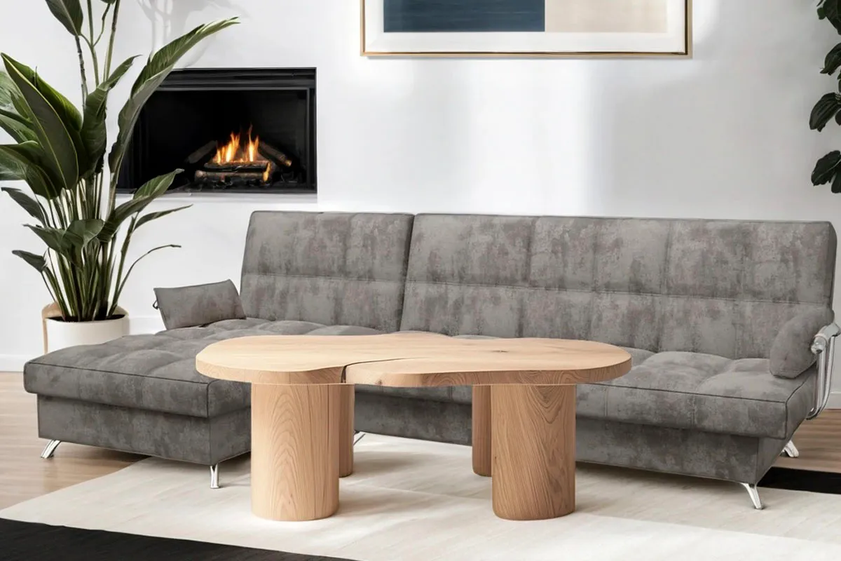 Угловой диван Регина-45.2 Финка ДКУ с хром. боковинами Siesta Грей — купить в Озерце