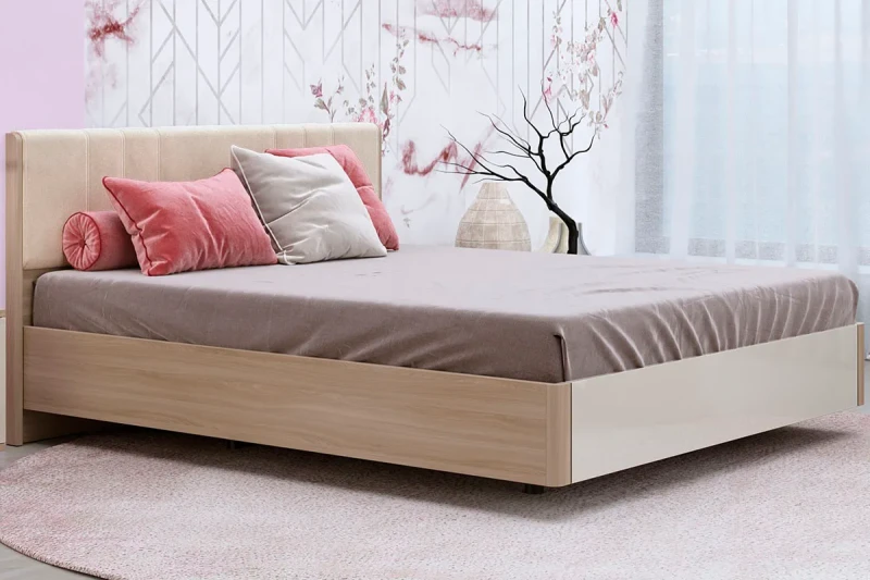 Кровать КР-5013-АС-КГ-В 160х200 (Ясень Асахи/Кашемир Глянцевый/Велюр) - купить в Озерце