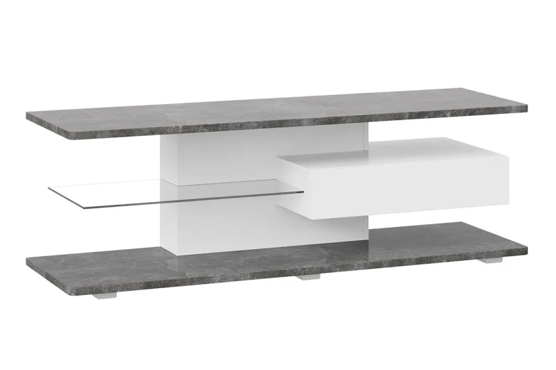 Тумба ТВ тип 1 Diamond (Белый/Ателье темный глянец) — Мебель-центр Озерцо