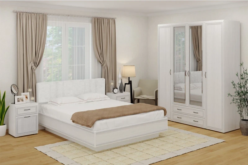 Готовый комплект для спальни СК-1022-СЯ (Снежный Ясень) - купить в Озерце