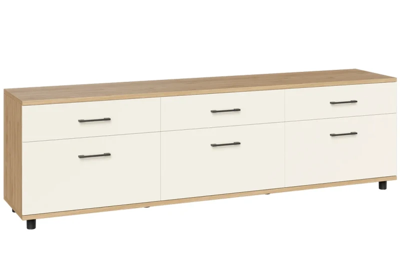 Тумба ТВ ТБ-5027-ГС-КМ (Гикори Джексон Светлый / Кашемир Матовый) — Мебель-центр Озерцо