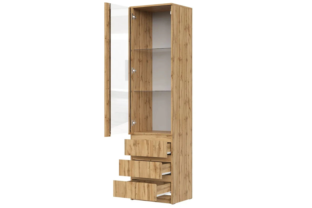 Шкаф-витрина Stern ШКВ-1 (Дуб Вотан) 72678281 в мебель-центре Озерцо