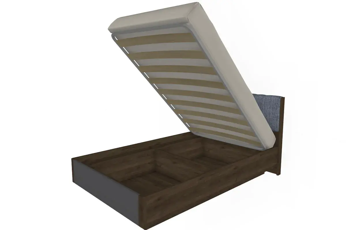 Кровать КР-4011-ГТ-АМ (Гикори Джексон Темный/Антрацит Матовый) - купить в Озерце