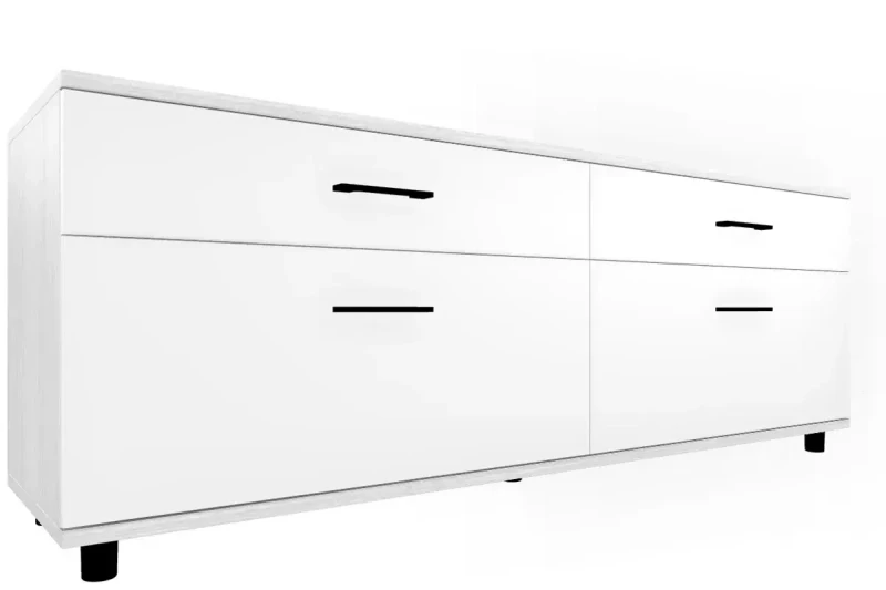 Тумба ТБ-5028-СЯ-БГ (Снежный Ясень/Белый Бриллиант Глянцевый) — Мебель-центр Озерцо