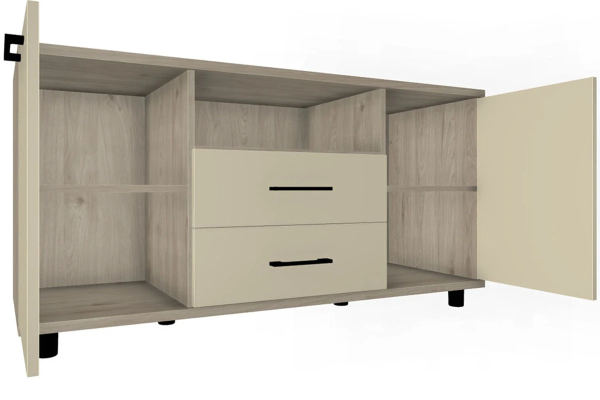 Тумба ТБ-5022-ГС-КГ (Гикори Джексон Светлый/Кашемир Глянцевый) — Мебель-центр Озерцо