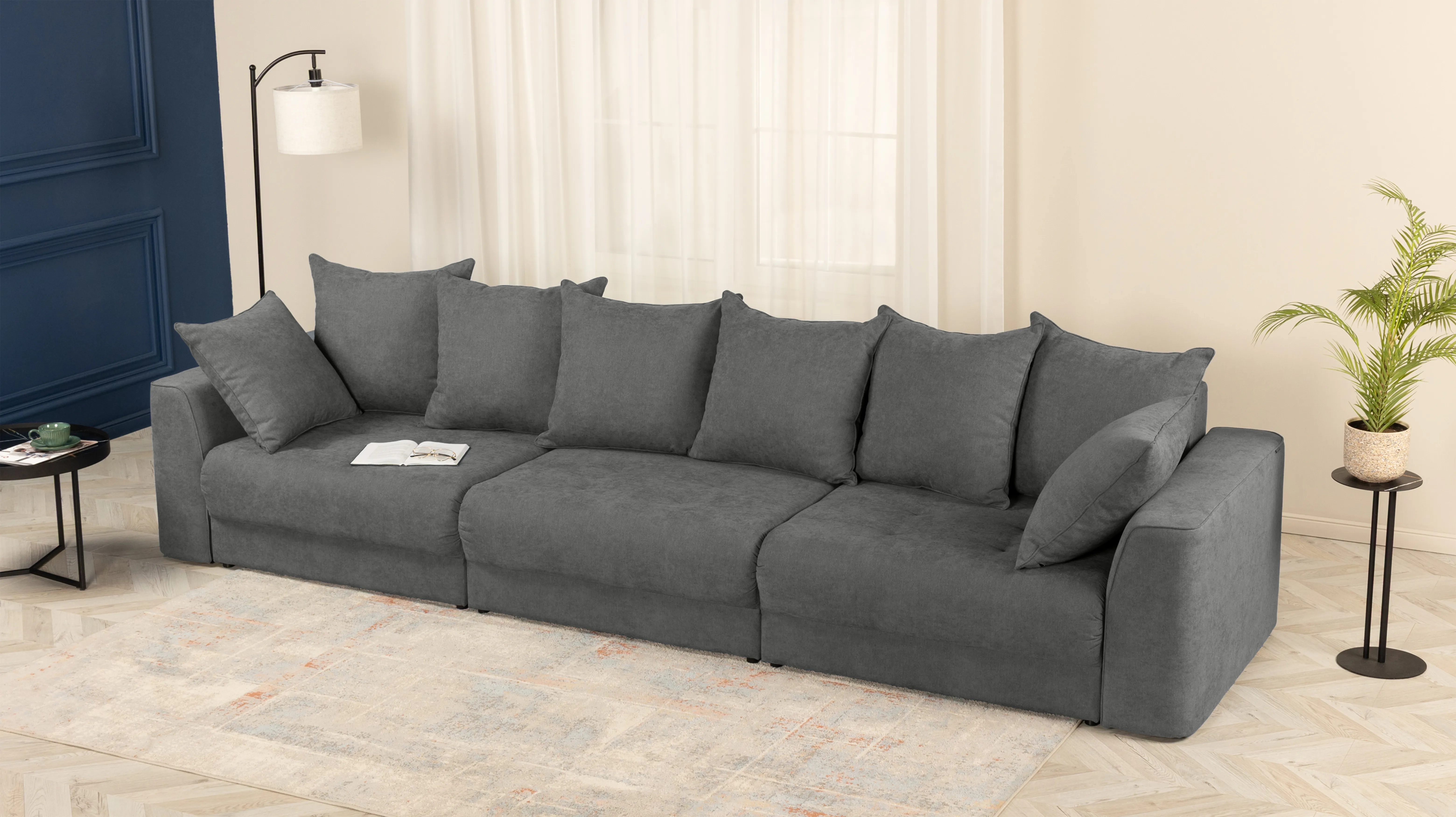 Диван -кровать Monako New 3-секционный, ткань Prime Dark 113x354 — купить в Озерце