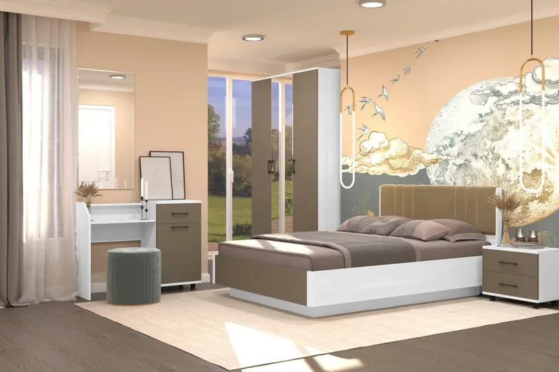 Спальня Грейс комплект 3 (Снежный Ясень/Латте Матовый) - купить в Озерце