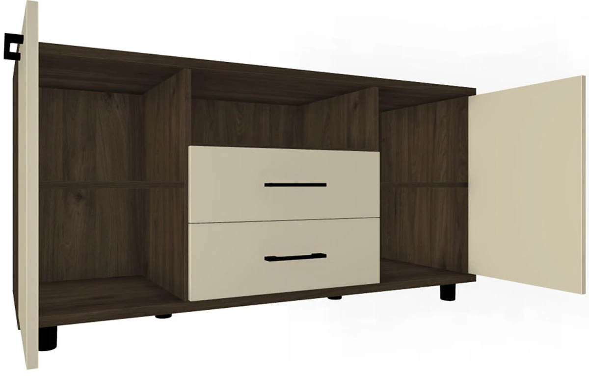 Тумба ТБ-5022-ГТ-КГ (Гикори Джексон Темный/Кашемир Глянцевый) — Мебель-центр Озерцо