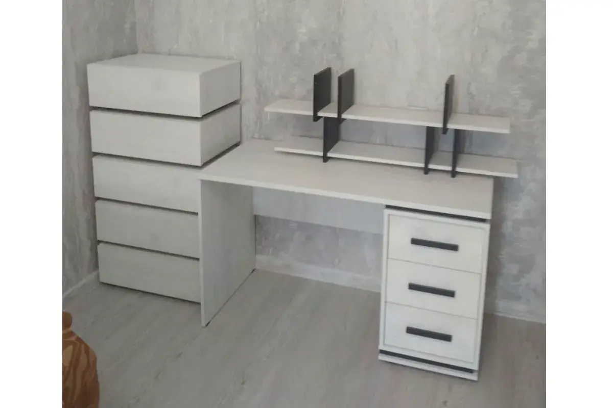 Стол письменный Oslo 84 (Бетон Пайн светлый/Черный) — Мебель-центр Озерцо