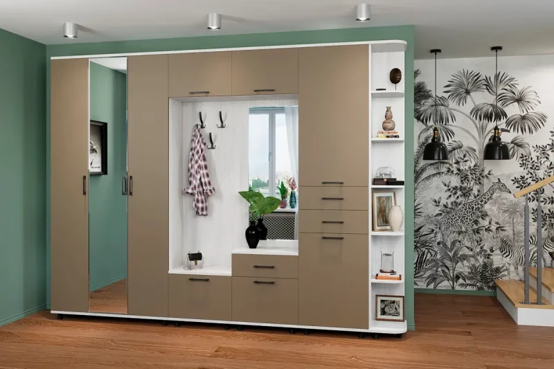 Прихожая Грейс комплект 5 (Снежный Ясень/Латте Матовый) - заказать на Ozerco.com Прихожая Грейс комплект 5 (Снежный Ясень/Латте Матовый) — Мебель-центр Озерцо