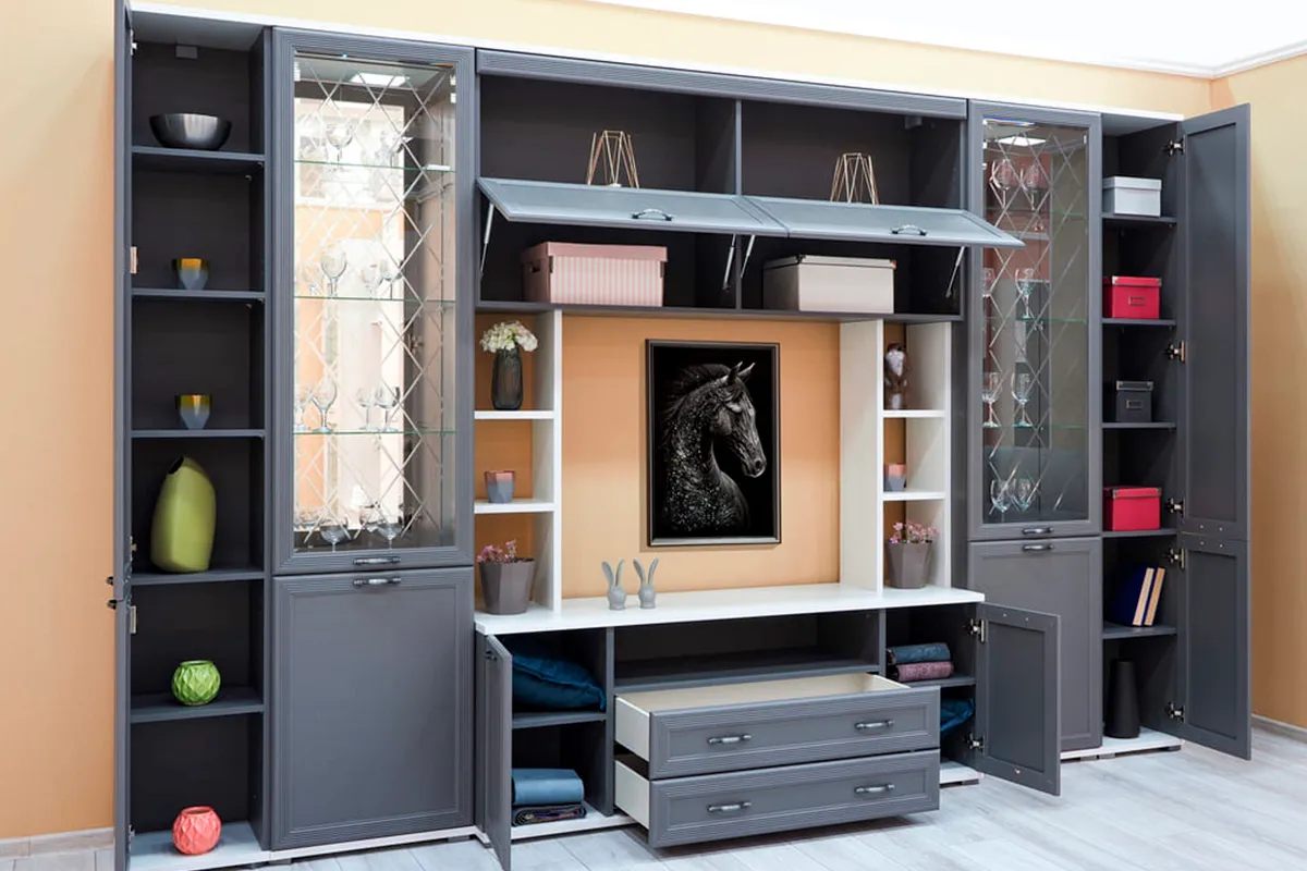 Шкаф многоцелевой ШК-1044-СЯ-СО (Снежный Ясень/Серый Оникс) в мебель-центре Озерцо