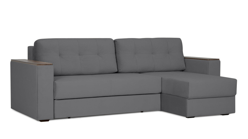 Диван угловой Loko Pro с хранением в подлокотниках, ткань Sky Velvet 16 164x212 — в мебель-центре Озерцо