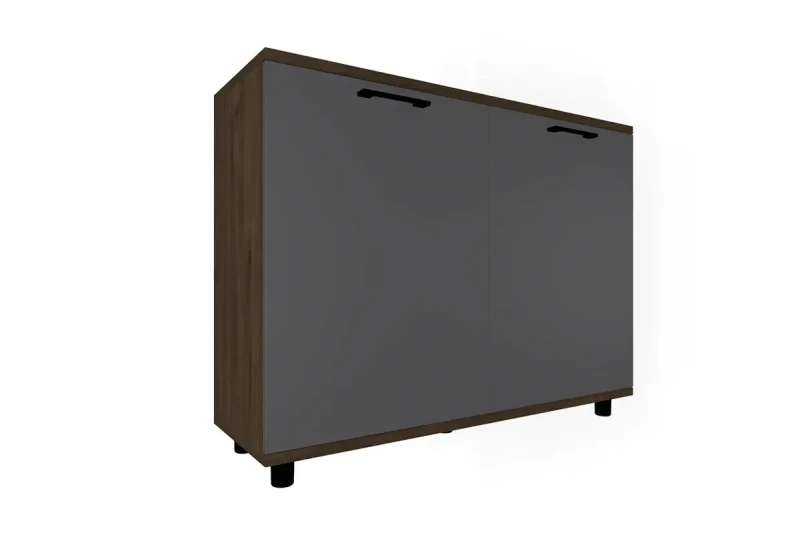 Тумба ТБ-5017-ГТ-АМ (Гикори Джексон Темный/Антрацит Матовый) — Мебель-центр Озерцо