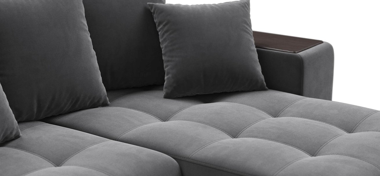 Ванкувер угловой диван Велюр Монолит серый — купить в Озерце