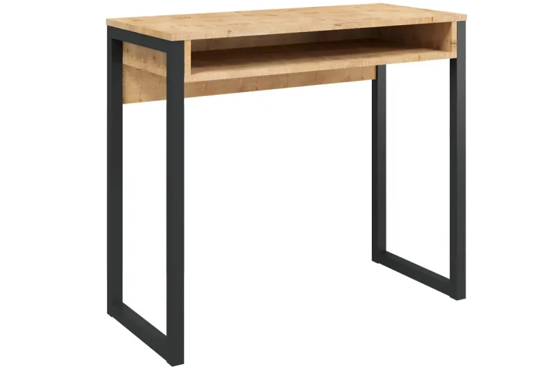 Стол Леонардо (Дуб бунратти/Черный) — Мебель-центр Озерцо