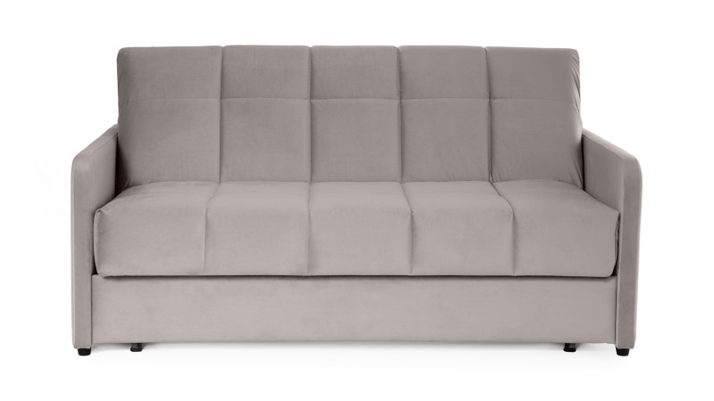 Диван - кровать Domo Pro с узкими подлокотниками, стежка квадрат, ткань Casanova Grey 180x216 — купить в Озерце