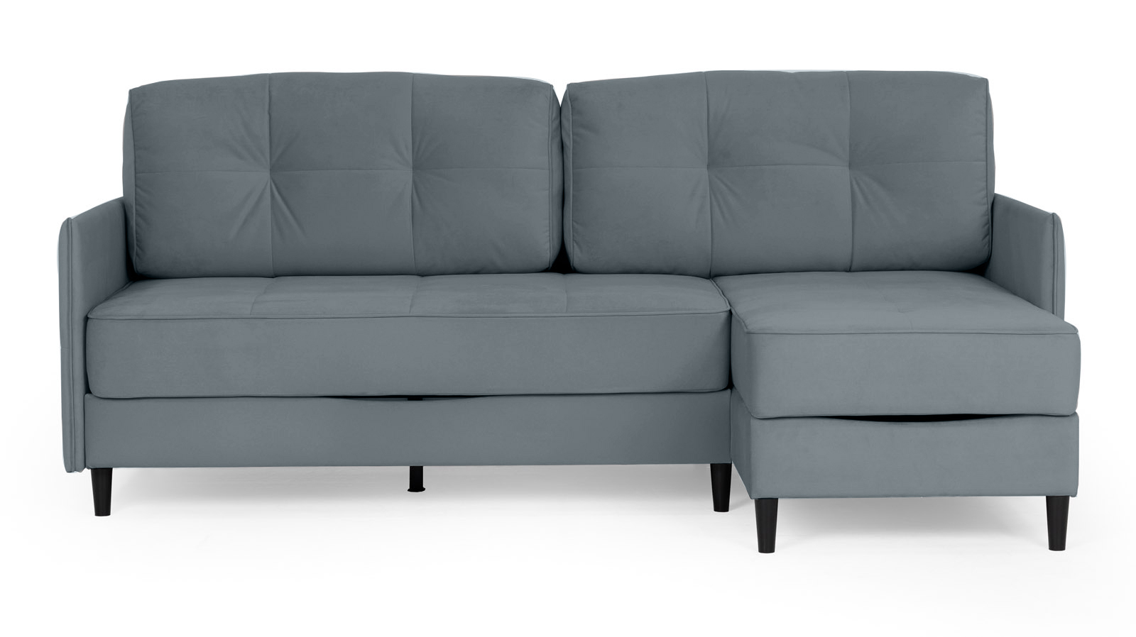 Диван Amani Pro угловой с узкими подлокотниками, ножки: пластик, Тк. Sky Velvet 18 156x217 — купить в Озерце