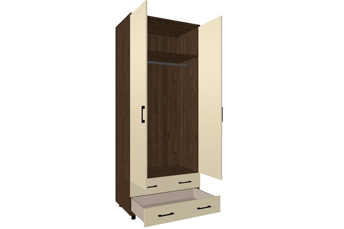 Шкаф для одежды и белья ШК-5005-ГТ-КМ (Гикори Джексон Темный/Кашемир Матовый) в мебель-центре Озерцо