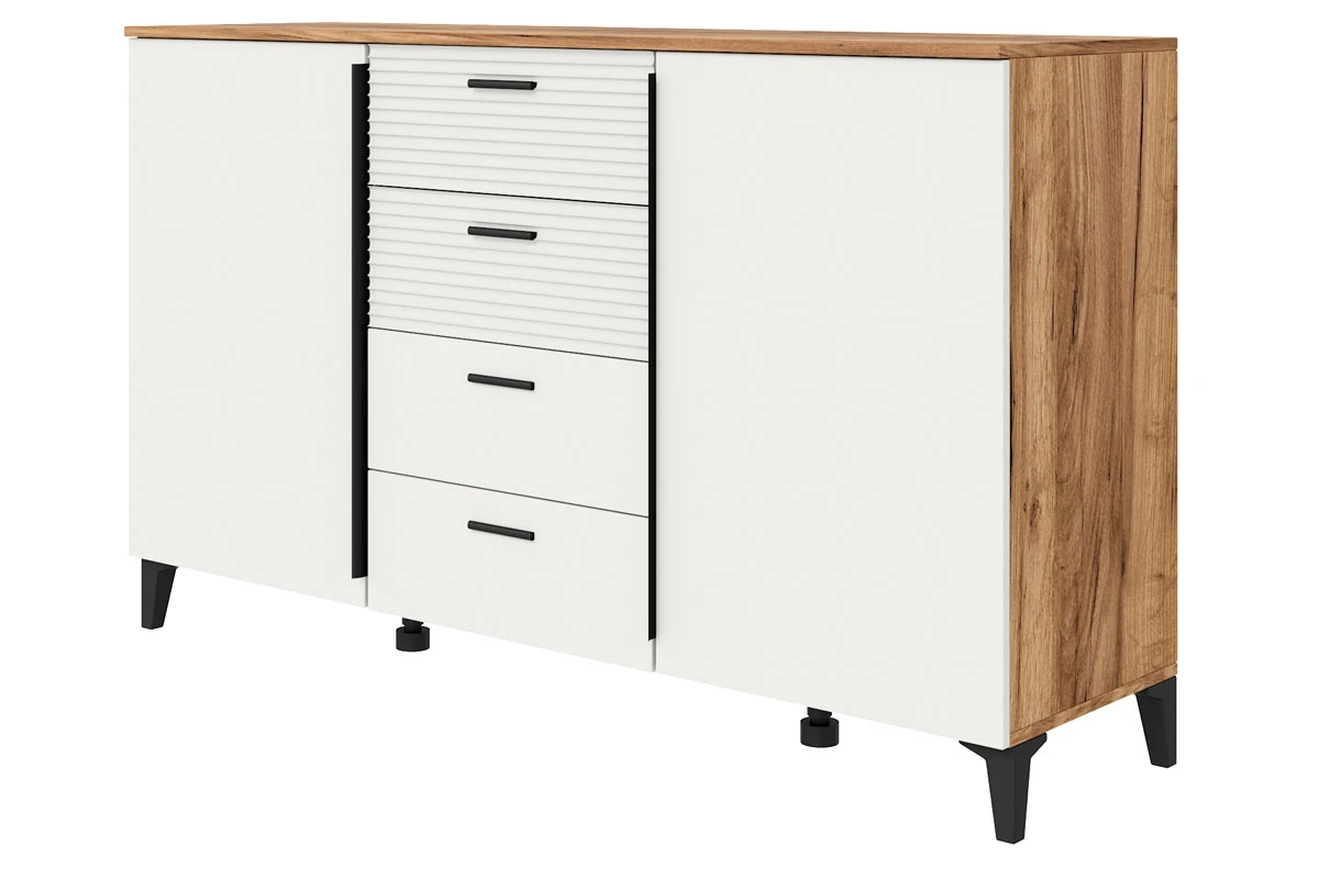 Комод комбинированный Белла №8 (Дуб Вотан/Тальк) — Мебель-центр Озерцо
