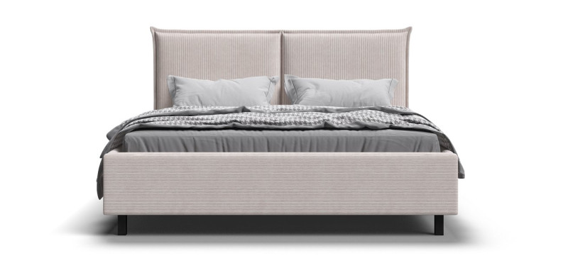 Кровать ЛЕО 160 Вельвет CORD бежевая - купить в Озерце