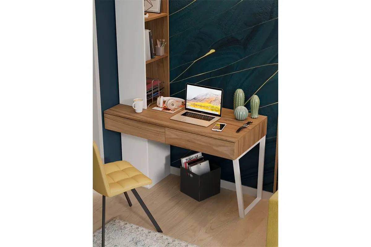 Стол письменный Порто ТД-393.15.02 с ящиками (Белый/Яблоня Беллуно) — Мебель-центр Озерцо