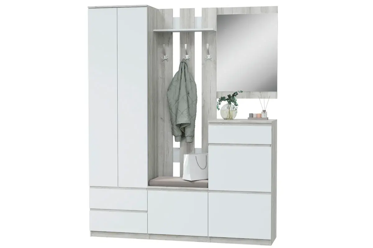 Шкаф для одежды Лори (Дуб серый/Белый) в мебель-центре Озерцо