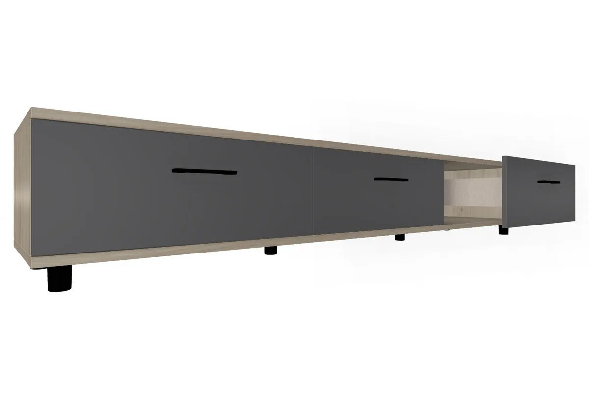 Тумба ТБ-5071-ГС-АМ (Гикори Джексон Светлый/Антрацит Матовый) — Мебель-центр Озерцо