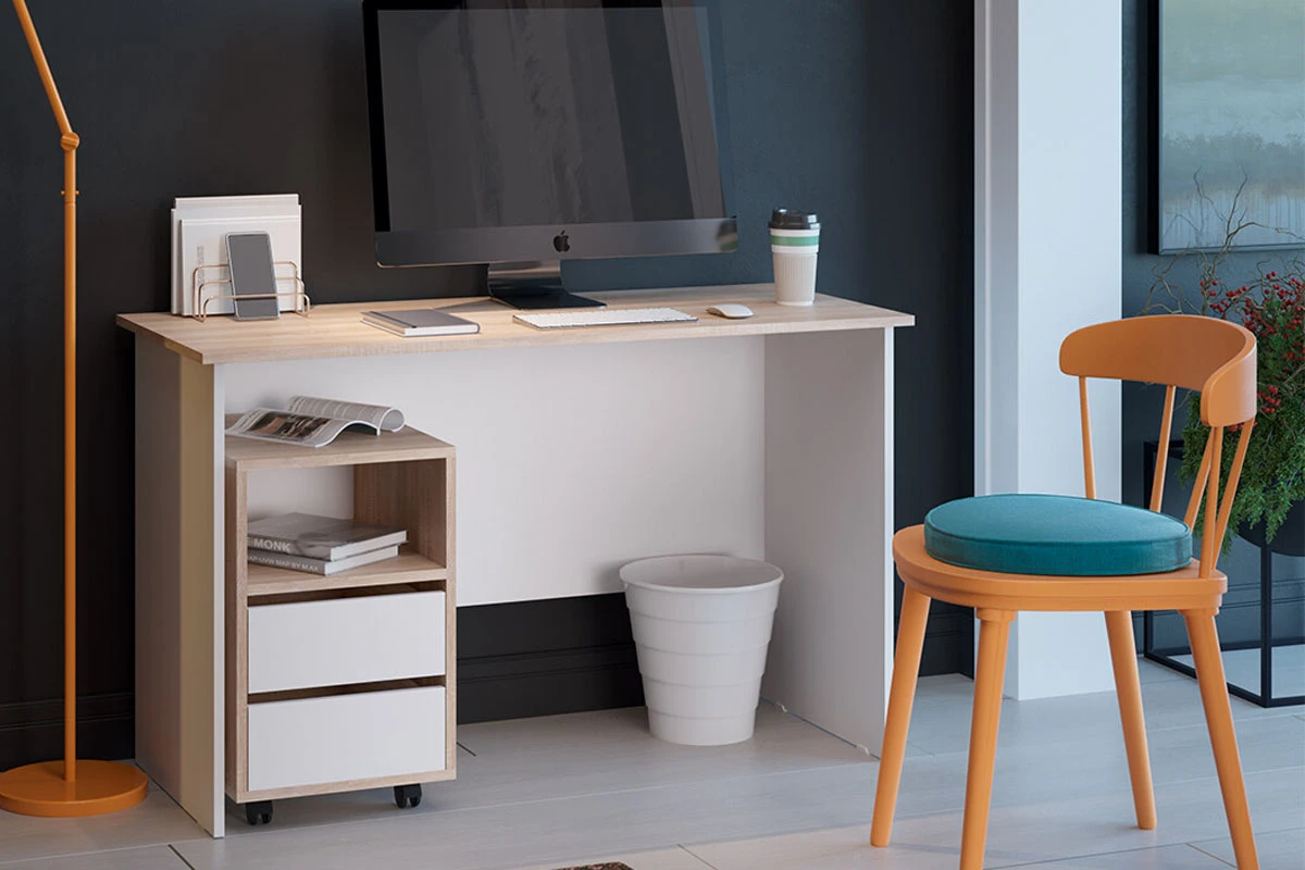 Тумба выкатная Тип 14 (Дуб Сонома/Белый Ясень) — Мебель-центр Озерцо