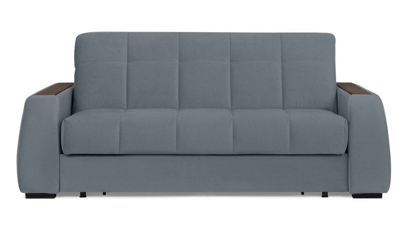 Диван - кровать Domo Pro с накладкой цвета венге, стежка квадрат, ткань Sky Velvet 18 140x216 — в мебель-центре Озерцо