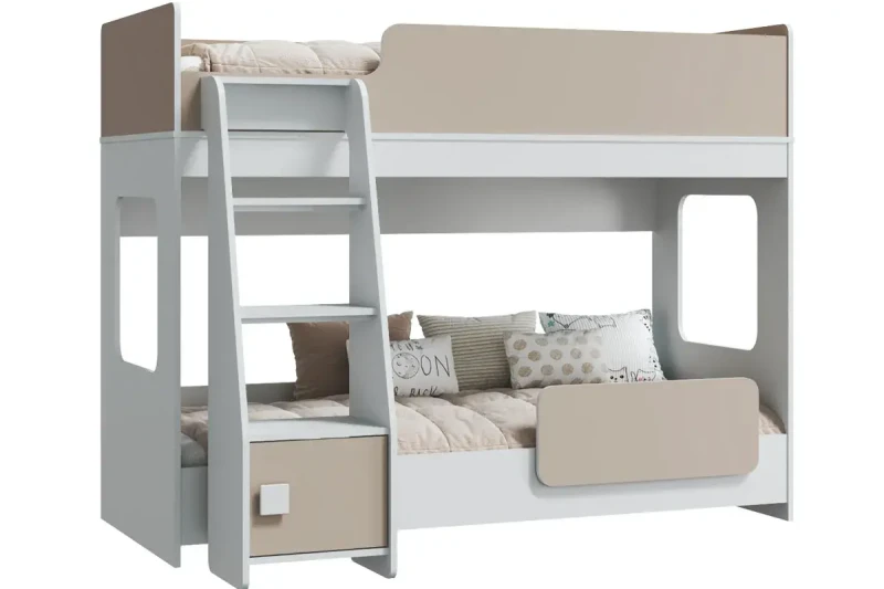 Кровать 2-х ярусная Тёма-1 (Белый/Капучино) - купить в Озерце