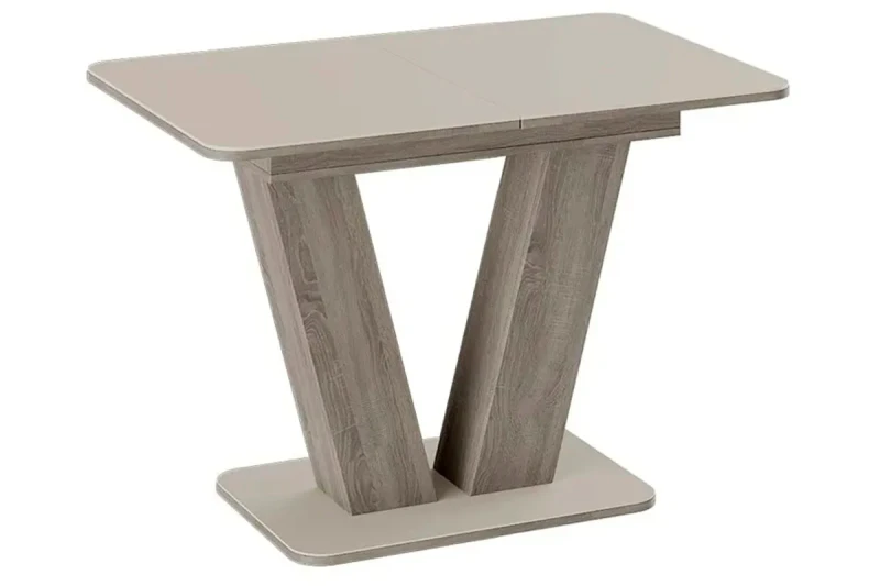 Стол раздвижной Чинзано Тип 1 (Дуб Сонома Трюфель/Стекло бежевое матовое) - купить в Озерце