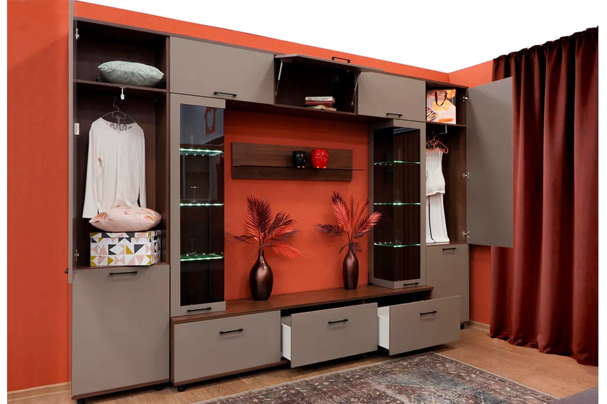 Антресоль АН-5044-ГТ-ЛМ (Гикори Джексон Темный/Латте Матовый) в мебель-центре Озерцо