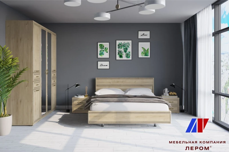 Готовый комплект для спальни СК-1003-ГС (Гикори Джексон светлый) - купить в Озерце