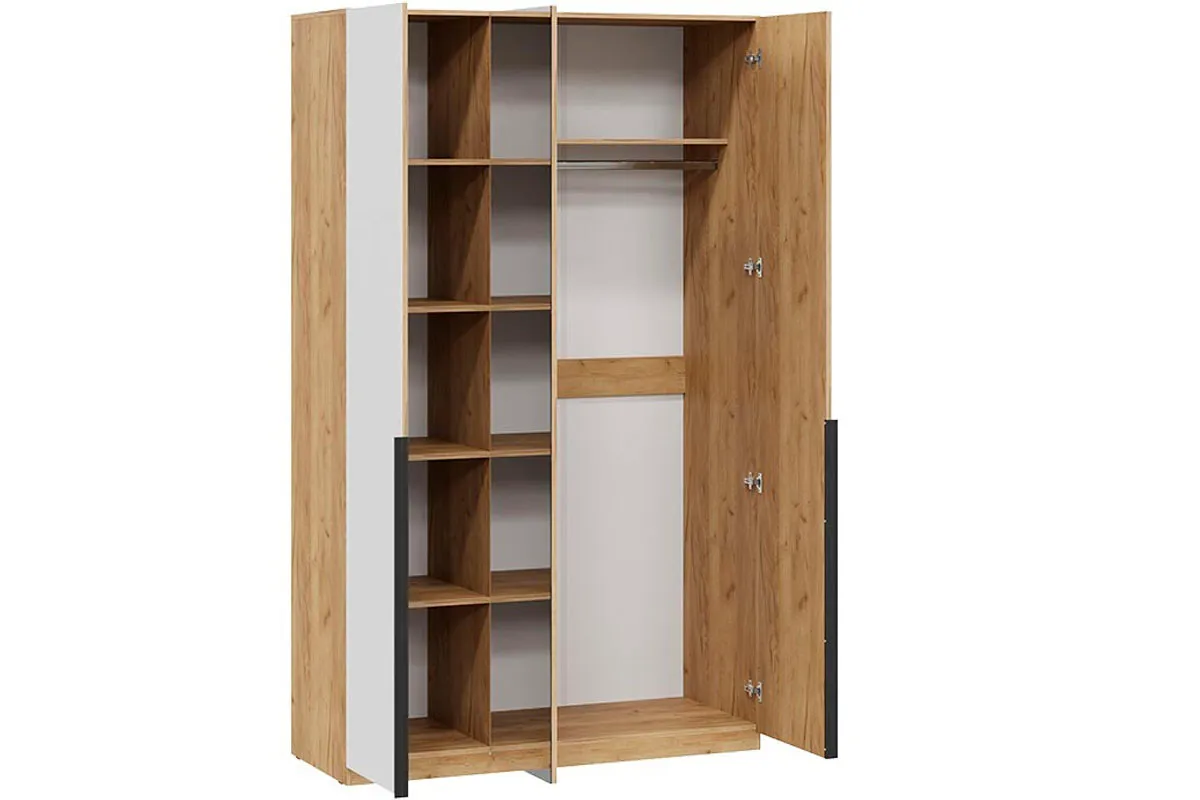 Шкаф комбинированный Джоли (Дуб Крафт Золотой/Белый матовый) в мебель-центре Озерцо