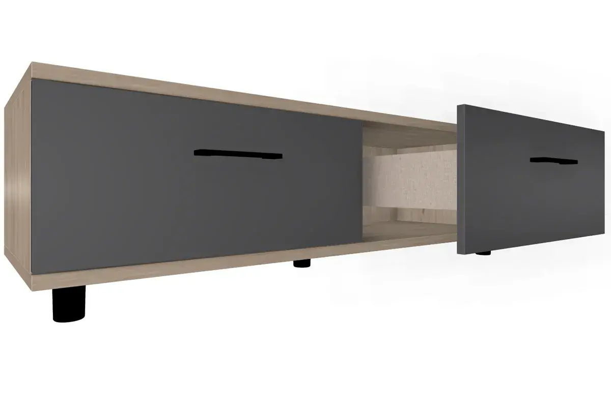 Тумба ТБ-5073-ГС-АМ (Гикори Джексон Светлый/Антрацит Матовый) — Мебель-центр Озерцо