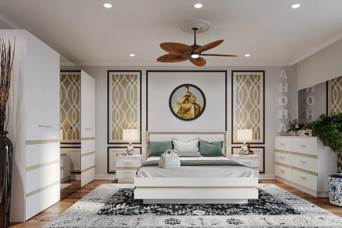 Кровать Анона 9 со стационарным основанием 160х200 (Белый/Дуб Сонома) - купить в Озерце