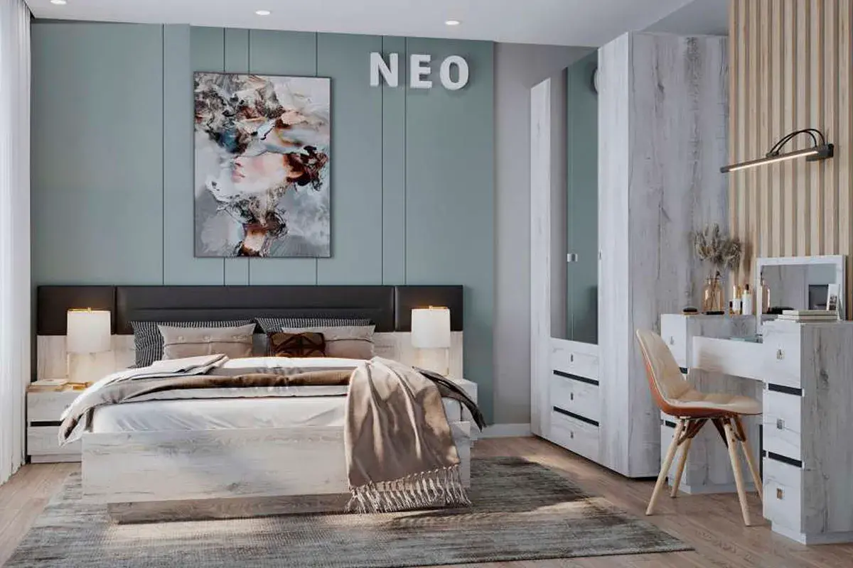 Кровать Neo 308 Люкс с ПМ 140х200 (Дуб Шавиниган) - купить в Озерце