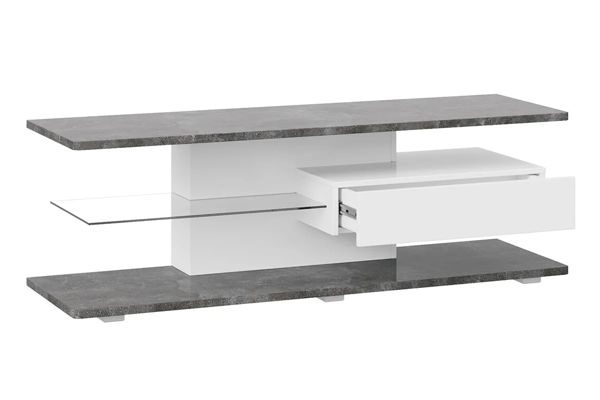 Тумба ТВ тип 1 Diamond (Белый/Ателье темный глянец) — Мебель-центр Озерцо